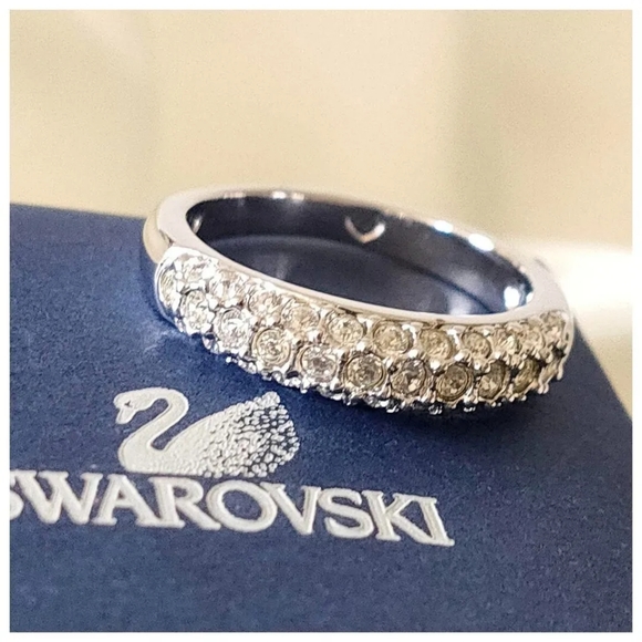 SWAROVSKI Sparkle Ring 1791470 Clear Crystal Pave Silver Cocktail Ring